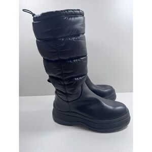 Noize Aya Puffer Snow Boots Women's‎ 7 37 Quilted Vegan Platform Lug Sole Black